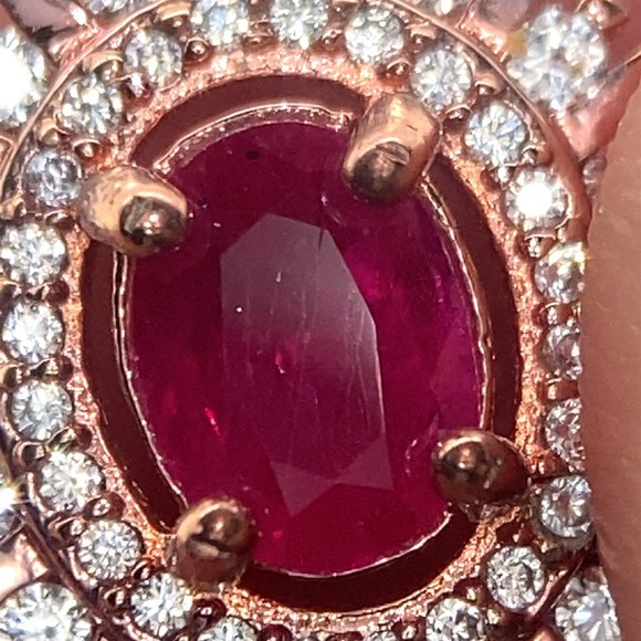 Jegdalek Ruby .94ct Rose Gold Finish Solid 925 Sterling Silver Pendant - Picture 3 of 8